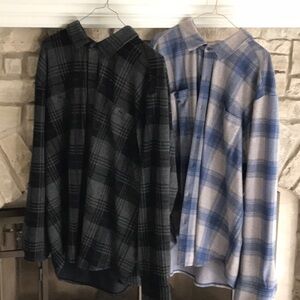 Tommy Bahama Black and Blue Plaid Casual Shirts xxxl